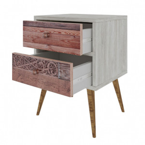 Noptiera PWF-0320 Gri-Walnut 40x35x55 cm - Img 3