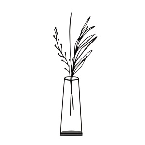 Obiect decorativ Flowerpot Negru 19x50 cm - Img 2
