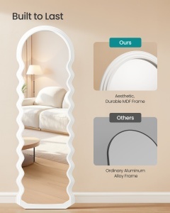 Oglinda de podea Songmics Alb 50x4.7x160 cm - Img 4