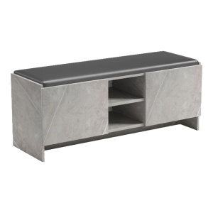 Pantofar bancheta cu depozitare, Zulla, Gri, 110x37x43 cm - Img 5