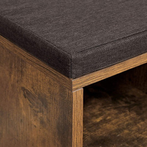 Pantofar bancuta hol cufar cu depozitare, Vasagle, Maro, 104x30x48 cm - Img 7