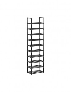 Pantofar cu 10 rafturi, Songmics, 30 x 45 x 174 cm, LSA25BK, Negru