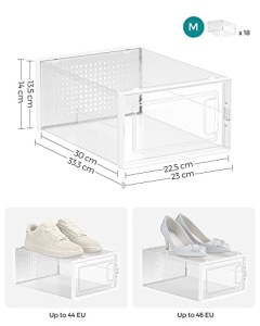 Pantofar din plastic, Songmics, Alb, 33.5 x 23.2 x 14.3 cm - Img 6