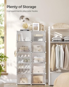 Pantofar modular Alb Songmics 82x32x152 cm - Img 4