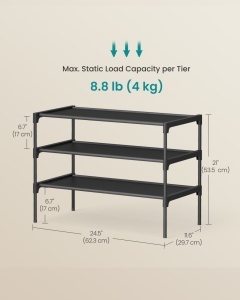 Pantofar modular Songmics Negru 62.3x29.7x21 cm - Img 5