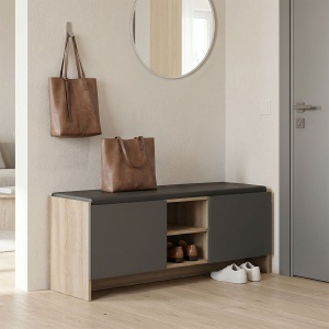 Pantofar tip bancheta, Zulla, Antracit, 37x110x43 cm