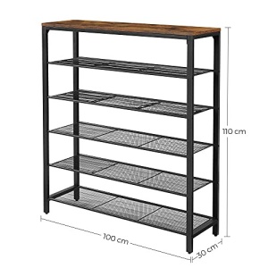 Pantofar, Vasagle, Negru , 100x30x110 cm - Img 5
