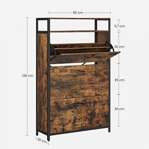 Pantofar, Vasagle, Negru , 80x30x131 cm - Img 6