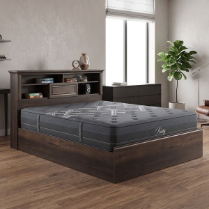 Pat cu saltea Mozart Resty, Nuc, 167.5x221x84 cm