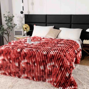 Patura Cocolino Groasa Stripe V16 Marmura Rosu 200x230 cm - Img 2