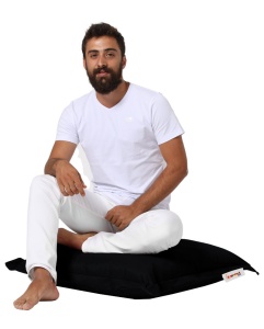 Perna de exterior Cushion Negru 70x70x15 cm - Img 3