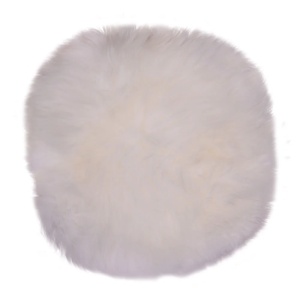 Perna pentru scaun din blana de miel, Ivory, 35x35x5 cm - Img 2