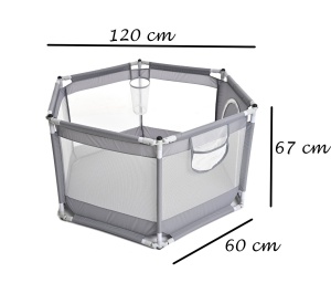 Piscina de bile pliabila Gri 120x67x60 cm - Img 14