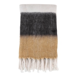 Pled decorativ Sindra, Negru, 170x130 cm - Img 4