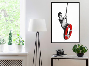 Poster - Banksy: Swinger, cu Ramă neagră, 40x60 cm - Img 2
