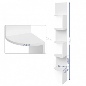 Raft de colt Vasagle, Alb 20x20x127.5cm - Img 6