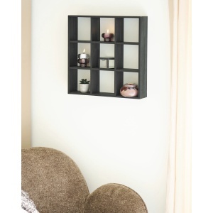 Raft de perete, Negru, 10x46x46 cm - Img 2