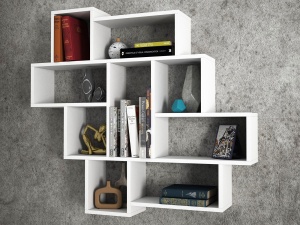 Raft de perete Parola - White Alb 115.5x103.5x15 cm - Img 6