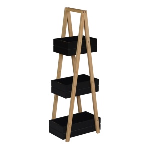 Raft de podea, Tercy, Negru, 30x18x80 cm
