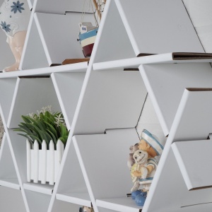 Raft din carton HEXBEYAZ Alb 70x67x11 cm \ - Img 5