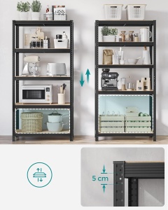 Raft metalic Negru Songmics 90x40x180 cm - Img 6