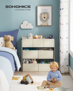 Raft pentru depozitare jucarii Songmics Gri 62.5x29.5x60 cm - Img 2