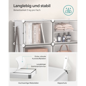 Raft pentru pantofi Songmics Alb 82x32x122 cm - Img 4