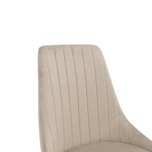 Scaun Azori catifea bej gri cu picioare metalice negre 49x55x85 cm - Img 7