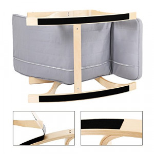 Scaun balansoar, Songmics, Gri, 116x67x88 cm - Img 7