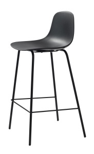 Scaun bar WHITBY, Negru, 45x93x47 cm