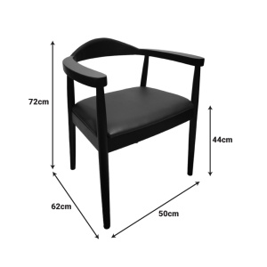 Scaun cu brate Joube Negru 59x48x73 cm - Img 2