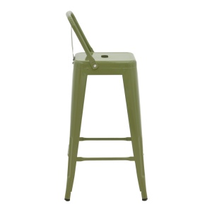 Scaun de bar ajustabil Utopia Verde masliniu 42x42x97 cm - Img 4