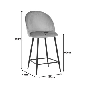 Scaun de bar Perch Negru 50x43x99 cm - Img 7