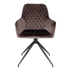 Scaun de dining rotativ Harbo, Maro, 62x56x89 cm, Catifea - Img 4