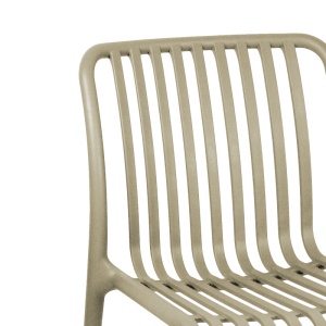 Scaun de gradina de bar Laudre plastic PP cappuccino 42x58x79 cm - Img 5