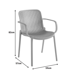Scaun de gradina Stivuibil, Teragi, Alb, 57x59x82 cm - Img 9
