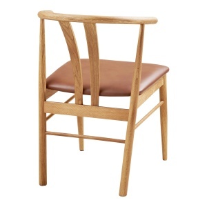 Scaun dining Artenara, Natural/Maro, 56x51x77 cm - Img 2