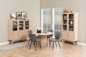 Scaun dining Becca, Gri, 85.5x46x55 cm - Img 2