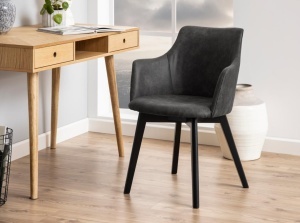 Scaun dining Bella, Gri, 80x62x59 cm - Img 3