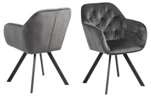 Scaun dining Lola, Gri, 81.5x57.5x61.5 cm - Img 2