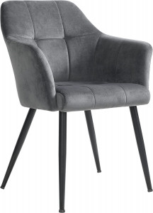 Scaun dining, Songmics, Gri, 61x60x86.5 cm - Img 2