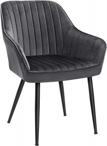 Scaun dining, Songmics, Gri, 62.5x60x85 cm - Img 2