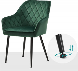 Scaun dining, Songmics, Verde, 62.5x60x85 cm - Img 3