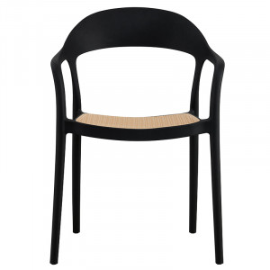 Scaun exterior Ember cu protectie UV plastic bej-negru 52.5x56.5x81cm - Img 4