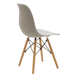 Scaun Julita plastic gri - picior culoare lemn natural 46x50x82cm - Img 2