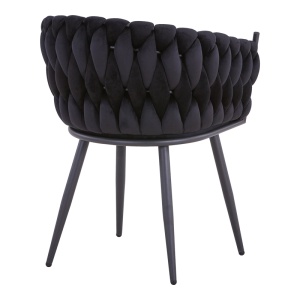 Scaun Vivian catifea negru picioare metal negru 61x55x80 cm - Img 2