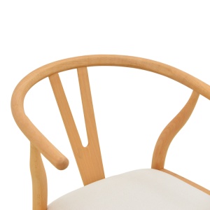 Scaun Wishbone, Bej, 51x58x73 cm - Img 7