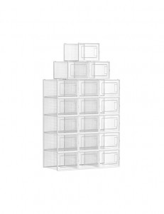 Set 18 cutii de pantofi, Songmics, Transparent, LSP18MWT