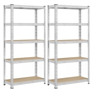 Set 2 buc. Rafturi depozitare Songmics Argintiu 90x40x180 cm - Img 2
