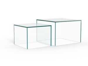 Set 2 piese Masute de cafea Dice, Transparent, 35x50x50 cm - Img 2